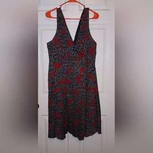 Torrid sleeveless rose & animal print dress